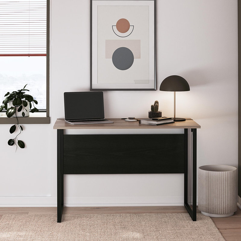 Sorina Writing Desk, Distressed Gray Oak & Black, Sandcreek Gray Oak