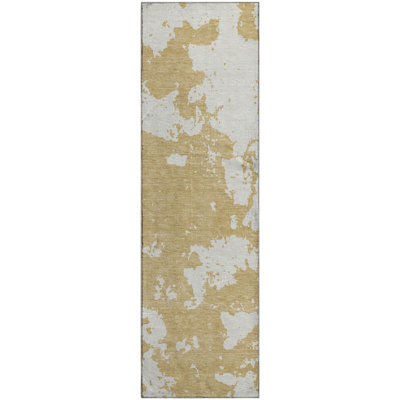 Premium Machine Washable Prisco Gold Rug
