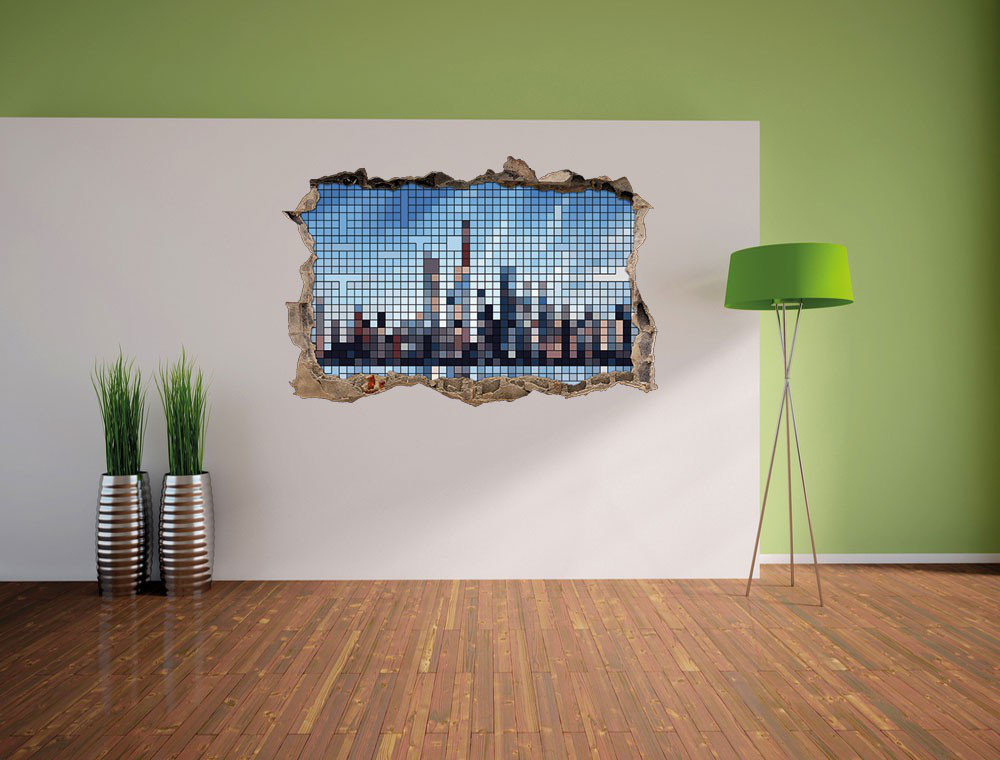 Wandtattoo Verpixelte Skyline von New York