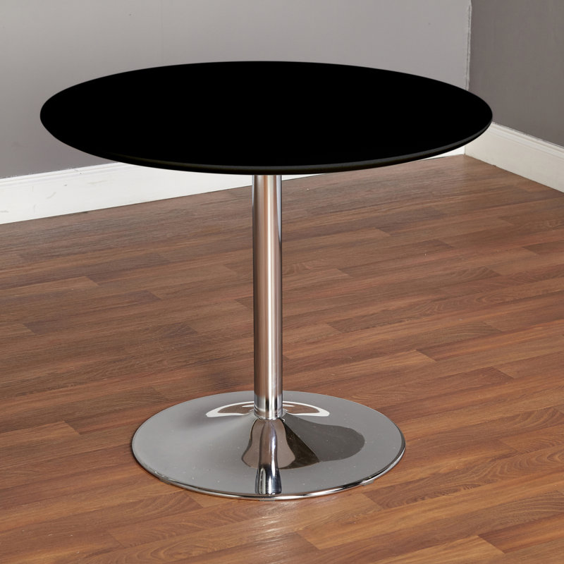 Table de salle à manger Walborn, Noir, Chrome