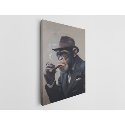 Highend Portait of a Chimp Canvas Print, Modern Wall Art Decor for Home & Office, Painting Reproduction