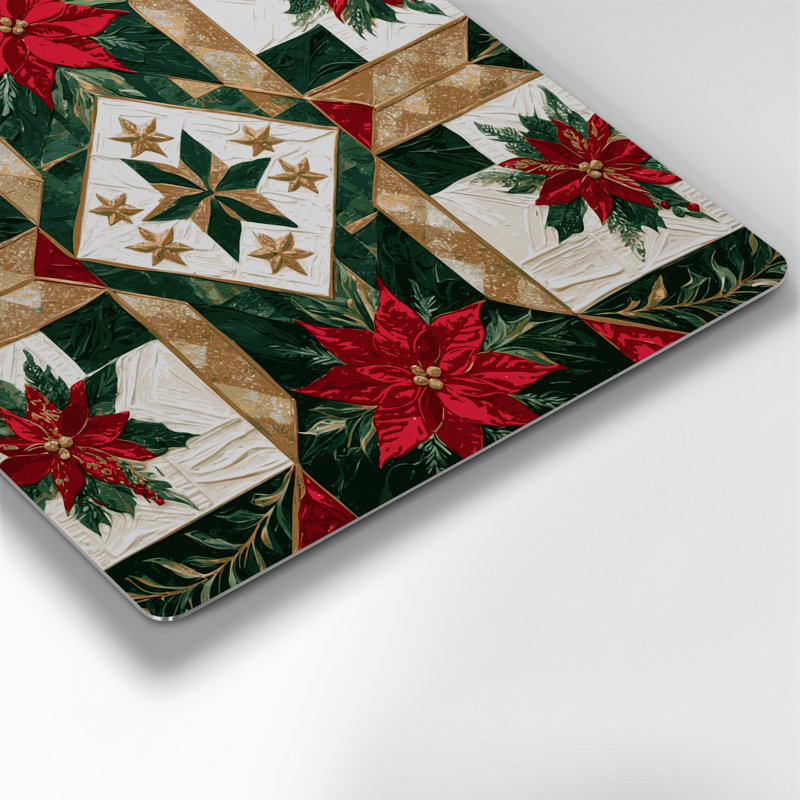 Christmas Christmas Quilts Brown Metal Wall Art, 192" H x 192" W x 0.05" D