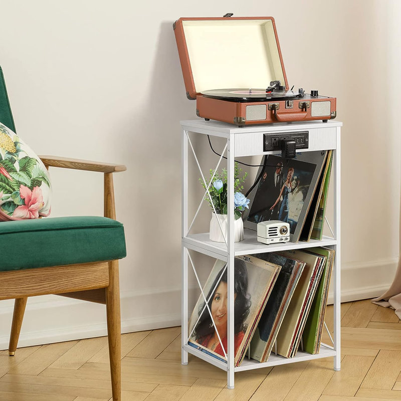 30.1'' H Media Shelves, White