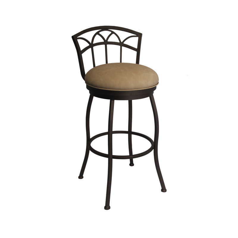 Swivel Upholstered Faux Leather Counter Stool, Bar Stool (30" Seat Height)