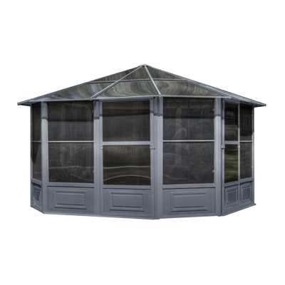 Gazebo Penguin Florence Solarium 12 Ft X 12 Ft Polycarbonate Roof In Slate