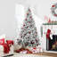 Snow Flocked Christmas Tree, Premium Holiday Pine Branches, Foldable Metal Base-849365700