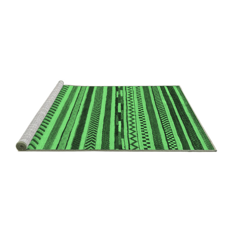 Washable Geometric Indoor Rug, Square 5'