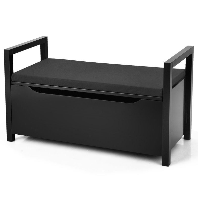Kiera-Clare Upholstered Storage Bench, Black