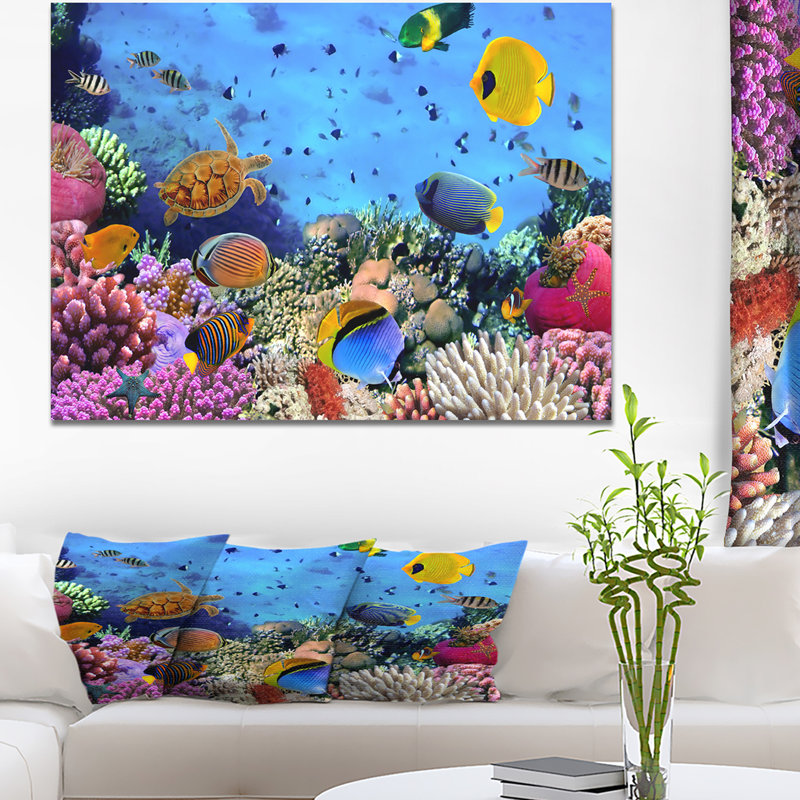 Impression sur toile, corail, corail, corail, H 30 po x l 40 po x P 1,5 po