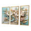 Marguerites blanches et bleues dorées, feuilles d'or glamour - ensemble d'art mural marguerite-108464027-108464033