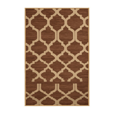 Tapis brun treillis lavable à la machine