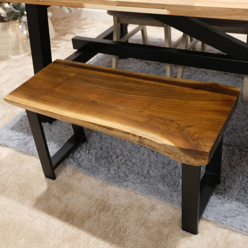 Banc en bois massif Arvid, H 18 po x l 31,5 po x P 13,8 po