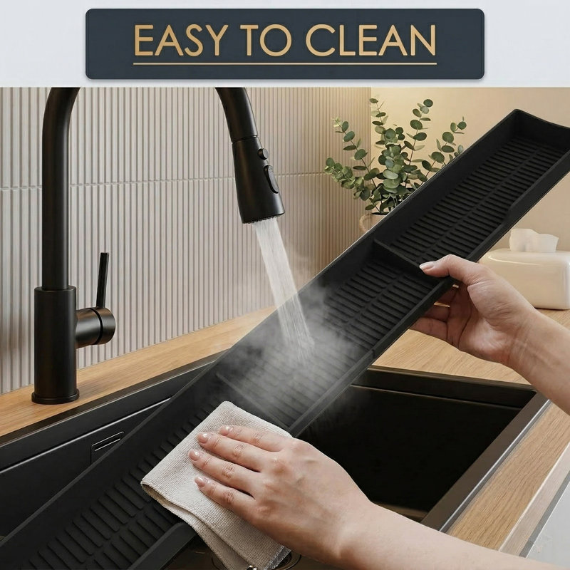 Tablette pour cuisinière 30 po - Étagère magnétique en matériau silicone pour poêle - 3 compartiments fonctionnels pour étagère à épices de cuisine - noir, rangement pour gadgets de cuisine