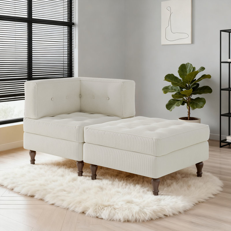 Upholstered Chaise Lounge, Beige