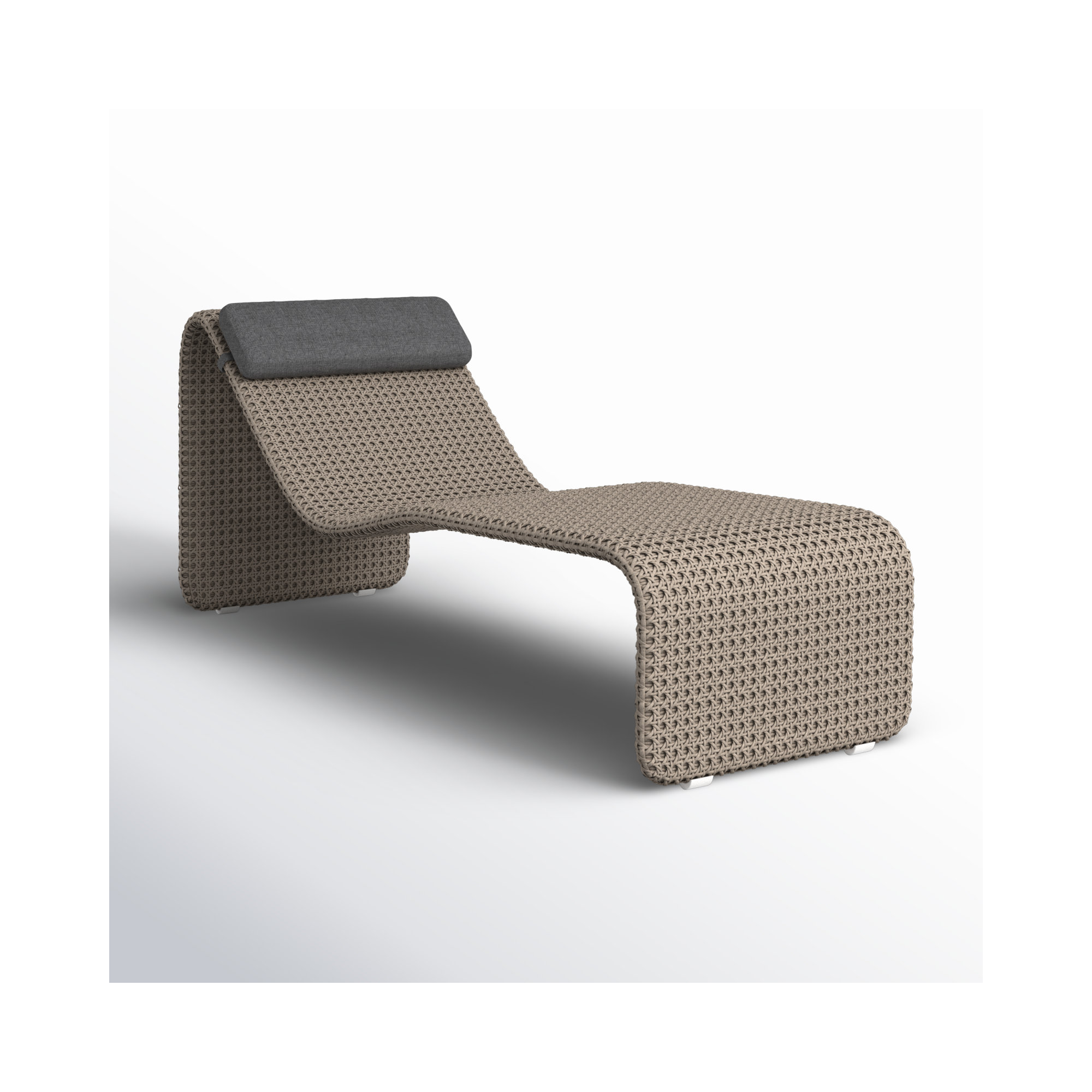 Kuno 27.5'' Outdoor Wicker Chaise Lounge, Dark Gray