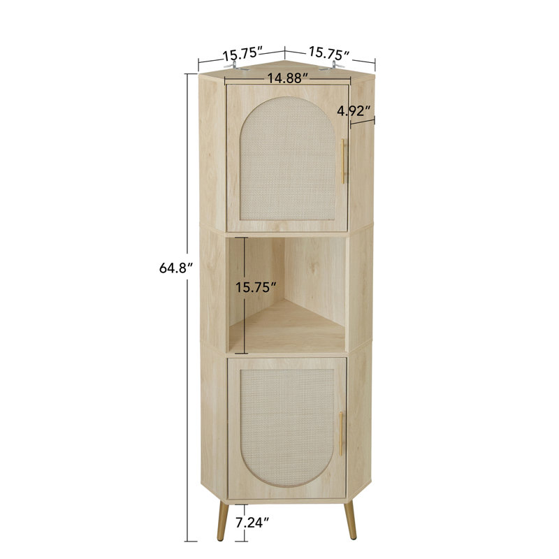 Armoire de coin sur pied en lin