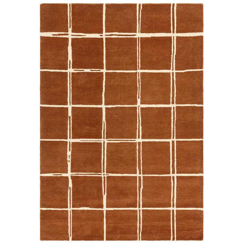 Retta Geometric Wool Hand Woven Area Rug, Rectangle 200 x 290 cm