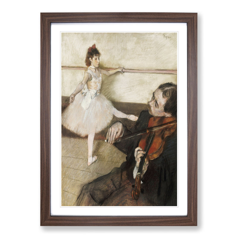 The Dance Lesson by Edgar Degas - Picture Frame Painting, Walnut Framed, 65cm H x 48cm W x 2cm D