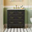 Ensemble de meuble-lavabo classique en bois de pin avec lavabo en céramique - 3 tiroirs de rangement, prêt pour le robinet de 4 po, facile à assembler?-219210314