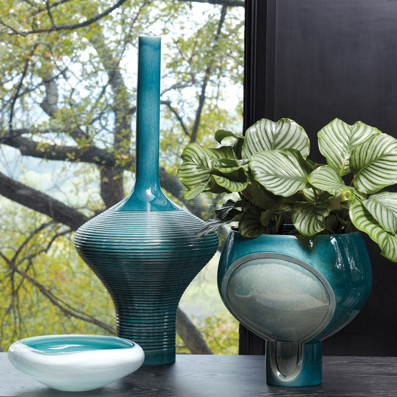 Two Tone Pod Vase-Azure-Squat