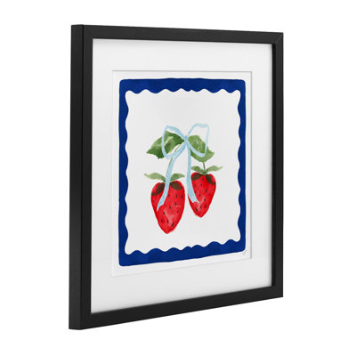 Été bordé de fraises, reproduction encadrée sous verre, conception de Lucille Price