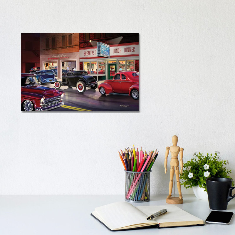 Phil's Diner by Bruce Kaiser - Wrapped Canvas Print, 20.32 cm H x 30.48 cm W