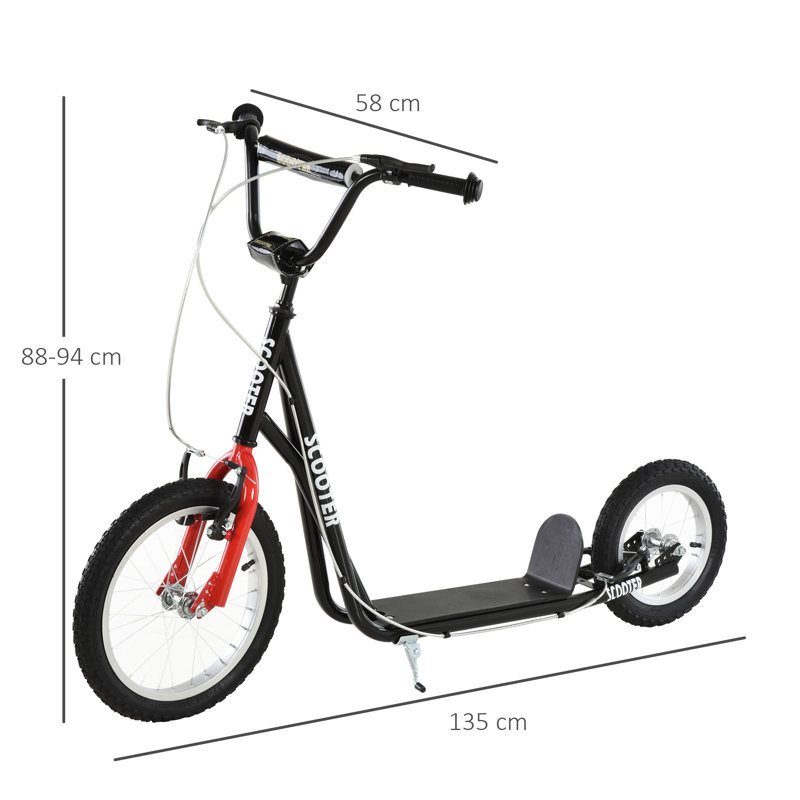 Adjustable Black Steel Frame Kick Scooter with Dual Brakes