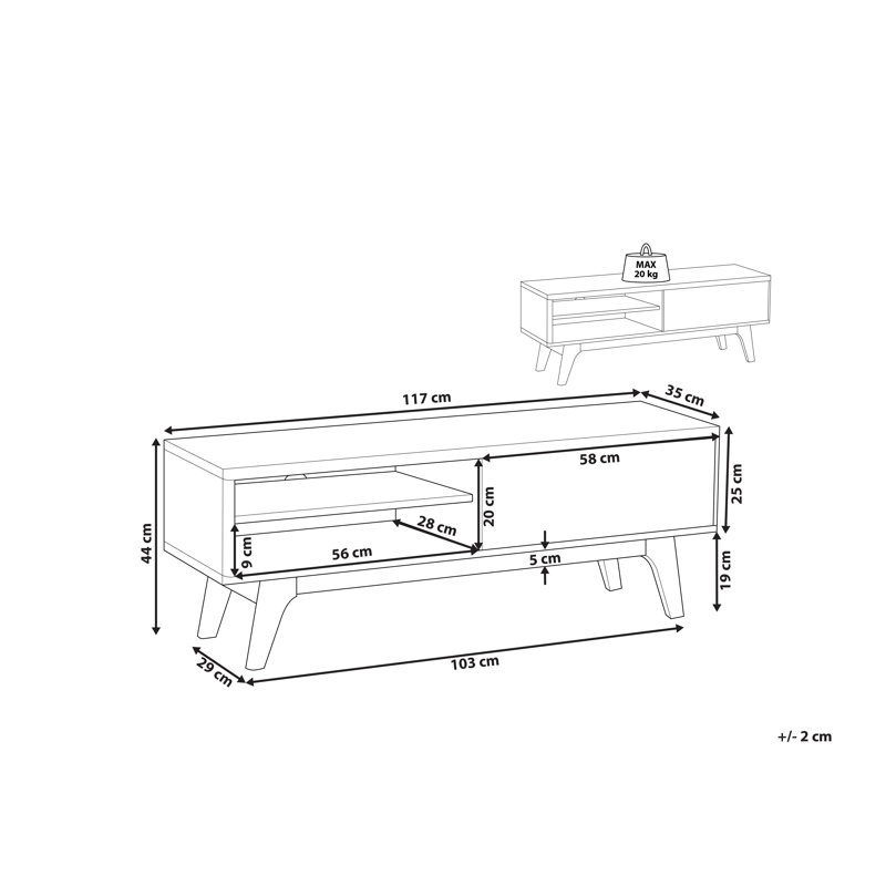 Tioga Unfinished TV Stand for TVs up to 50"