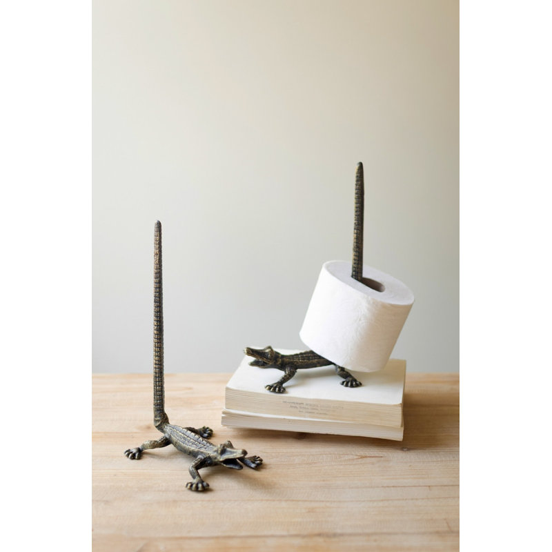  Porte-serviettes décoratif en papier de cuisine avec décorations de crocodile - H 11,5 po - ensemble de 2