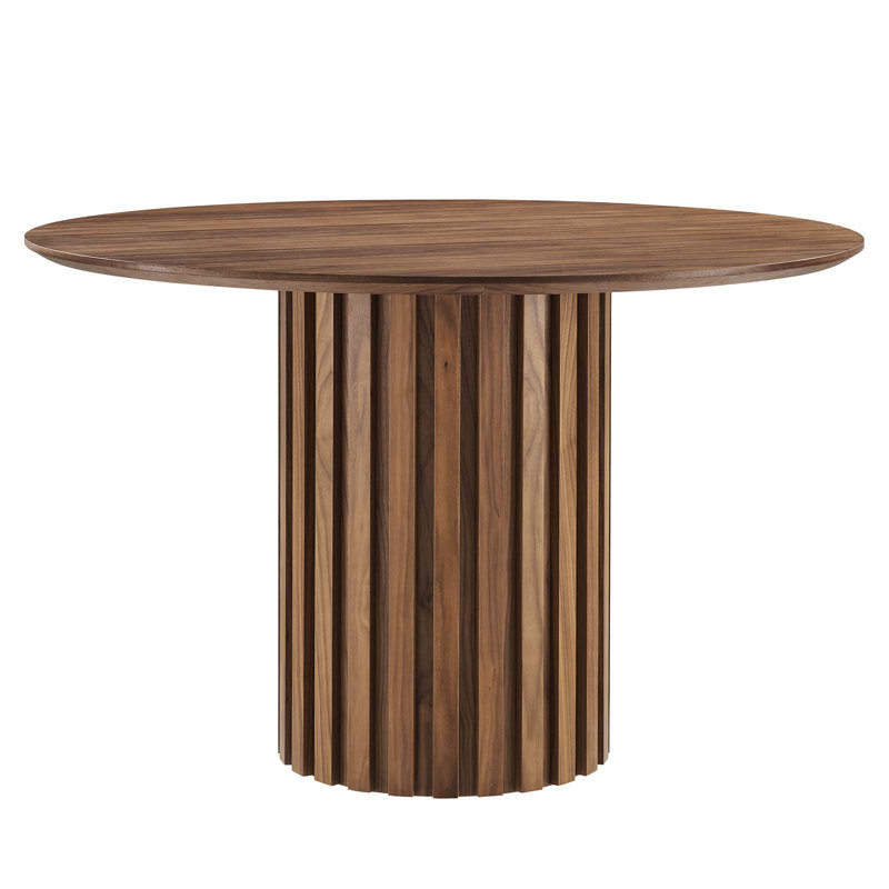 Senja 47" Round Walnut Mid-century Modern Dining Table