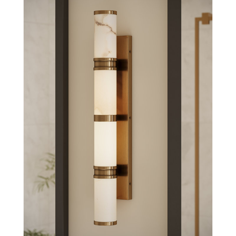 Brenham Wall Sconce, Natural/Vintage Brass, 11, 4.5" H x 28.5"W x 5"D