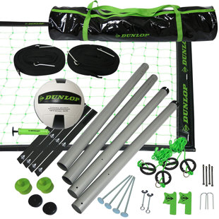 GSE Portable Badminton Volleyball Combo Set for Backyard Lawn/Beach with  Volleyball/Badminton Net, PU Volleyball with Pump, 4 Badminton Rackets, 3