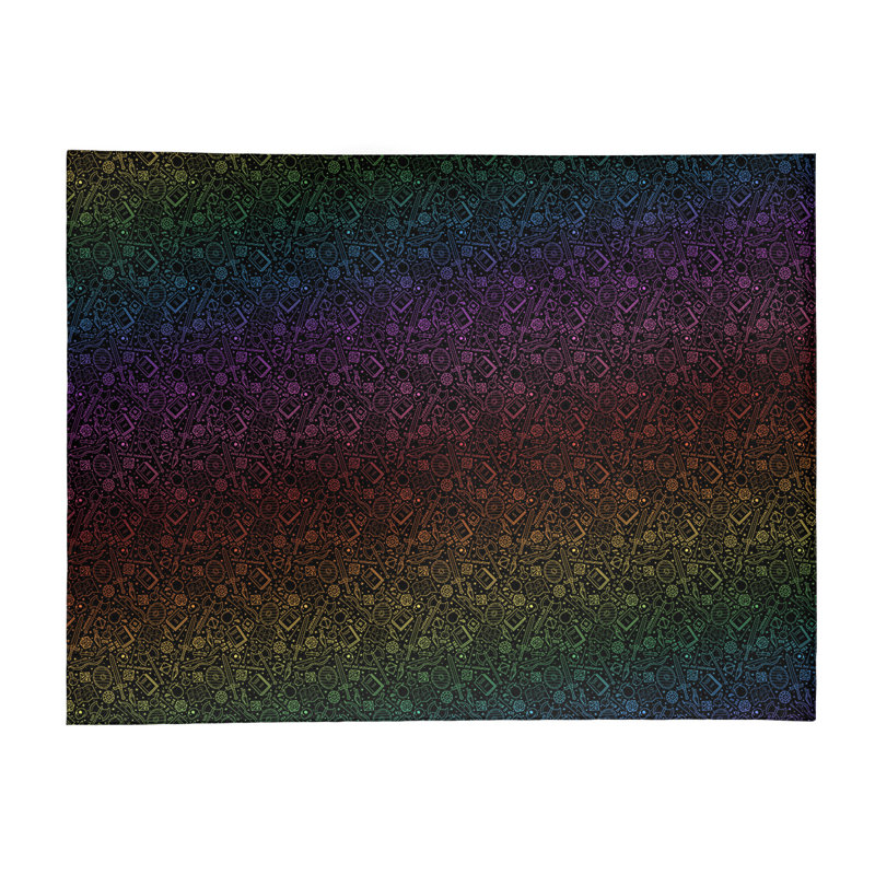 Tapis rouge/mauve/jaune, Rectangle 4 pi x 6 pi