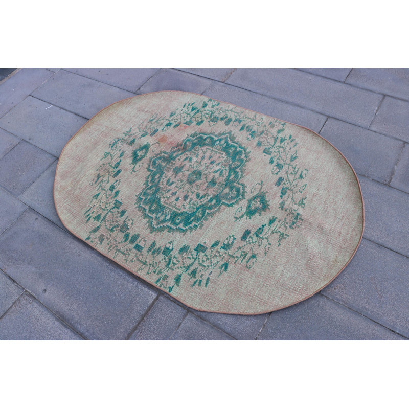 Tapis turc vintage rétro avec accents antiques turcs