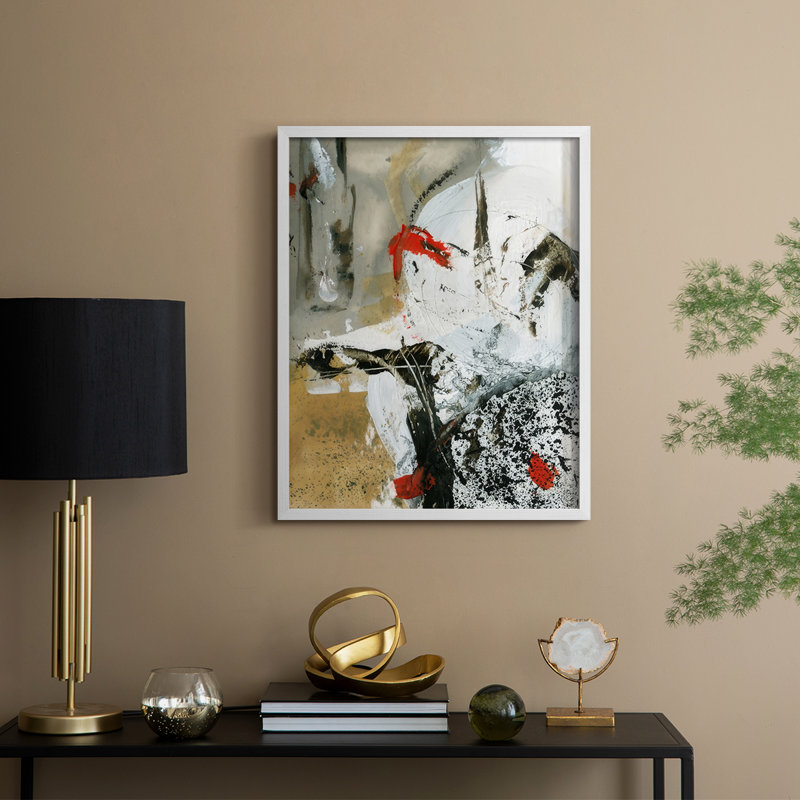 «Moon to Earth I», reproduction encadrée - bois massif, H 21 po x l 17 po, Blanc