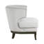 Fauteuil contemporain à dossier demi-tonneau avec revêtement gris bouclé, garniture cloutée et siège à ressorts ensachés