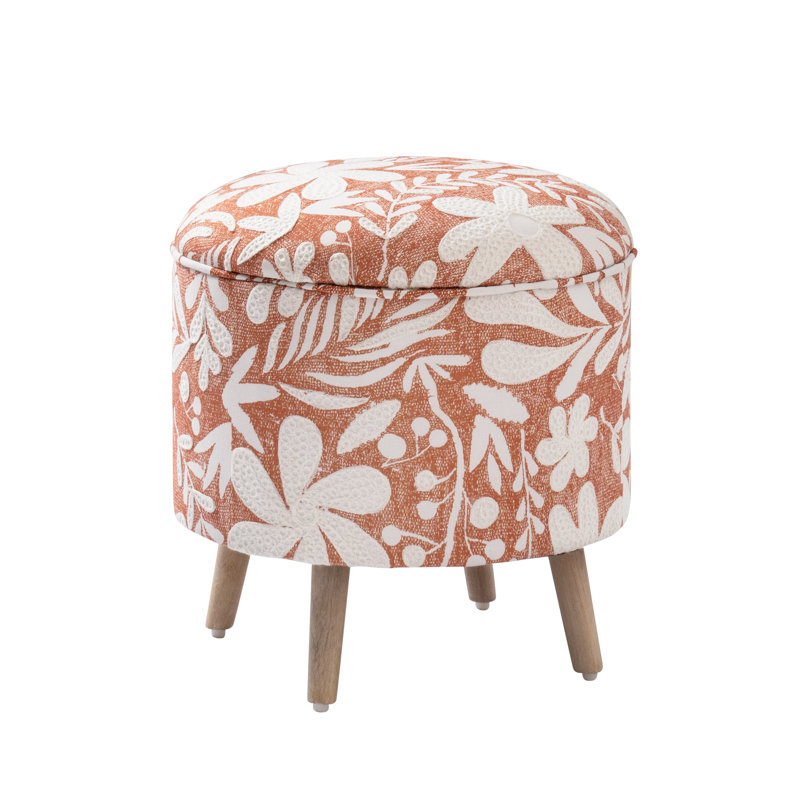 Repose-pieds rond avec rangement Artisan H 17 ", Brique