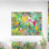Feuilles et fleurs tropicales - impression d'art floral