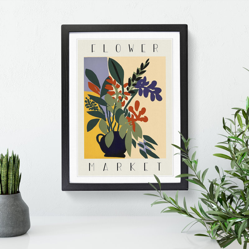Flower Market Exhibition Advertisement No.4 - Single Picture Frame Print on Wood, 46cm H x 34cm W x 2cm D