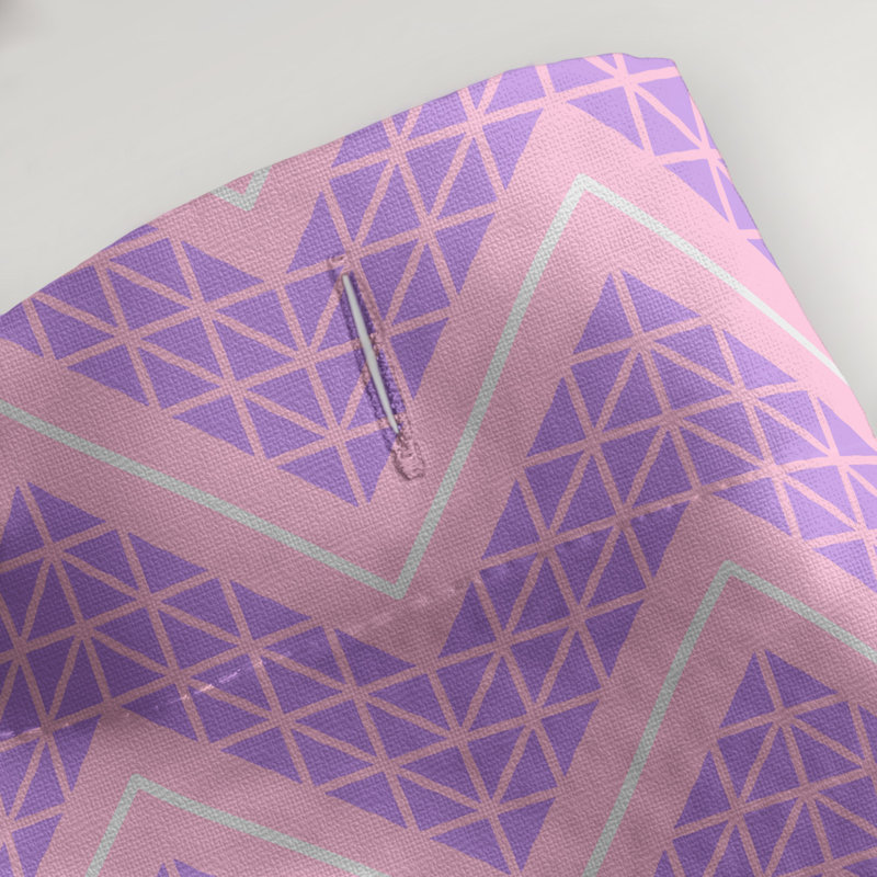Rideau de douche simple à chevrons à la main classic, Rose / Mauve