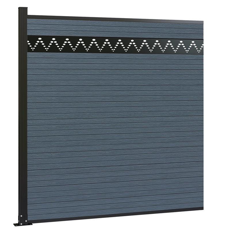 Composite Privacy Fence Panels With Decorative Cutouts, Gray, 1, Arched