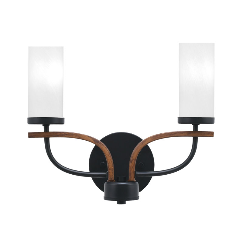 Barre d'éclairage de salle de bain 2 lumières Ariyel, Noir / brun