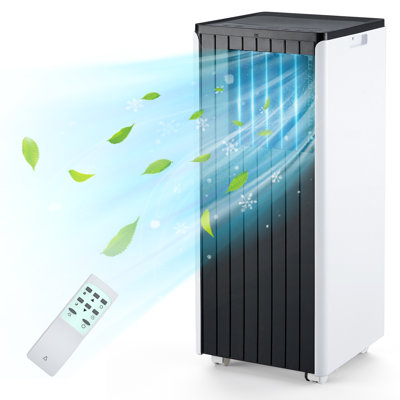 Climatiseur portatif 8-en-1 8 000 BTU - Refroidissement silencieux, déshumidificateur et ventilateur, minuterie 24H, télécommande, ensemble de fenêtre, pour les pièces jusqu'à 350 pieds carrés - Couvercle supérieur tout-foncé
