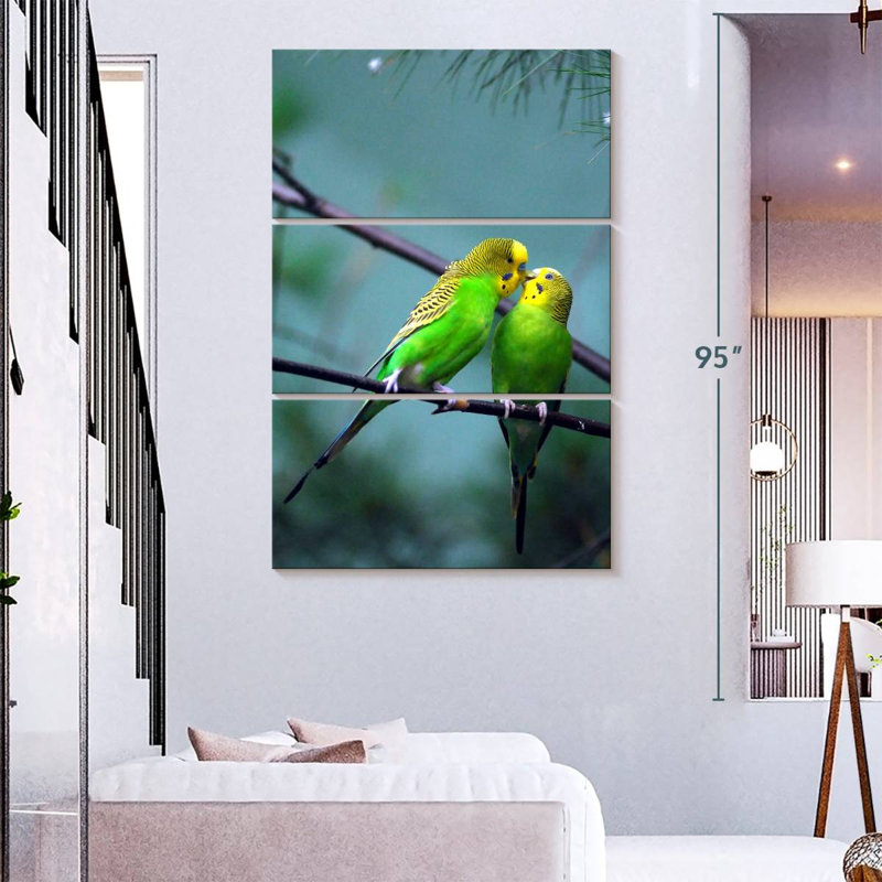 Brampt Kissing Parakeets, 74" H x 48" W