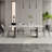 Black Rectangular Sintered Stone + Stainless Steel Dining Table-332859251