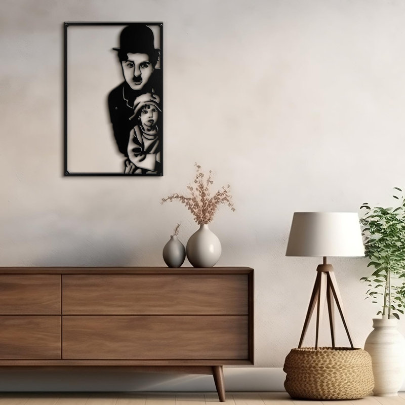 Décoration murale en métal, Noir, H 18 po x l 12 po x P 0,05 po