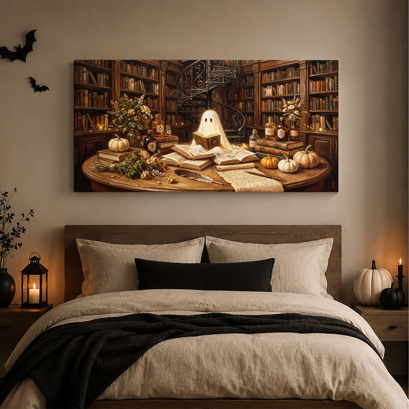 Art mural sur toile, "Glowing Ghost", 32"W x 16"H