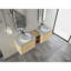 Meuble-lavabo mural 72 po avec lavabo d'art en céramique, 1 tablette de rangement, 4 portes à fermeture douce, contreplaqué, entretien facile