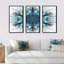 Turquoise et gris fleurs fractales - ensemble d'art moderne sur toile encadrée moderne de 3-1474103999-1474103998