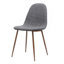 Chaise rembourrée en tissu avec pieds en métal Mid-Century